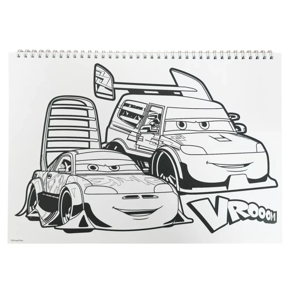Špirálový skicár + nálepky CARS besties