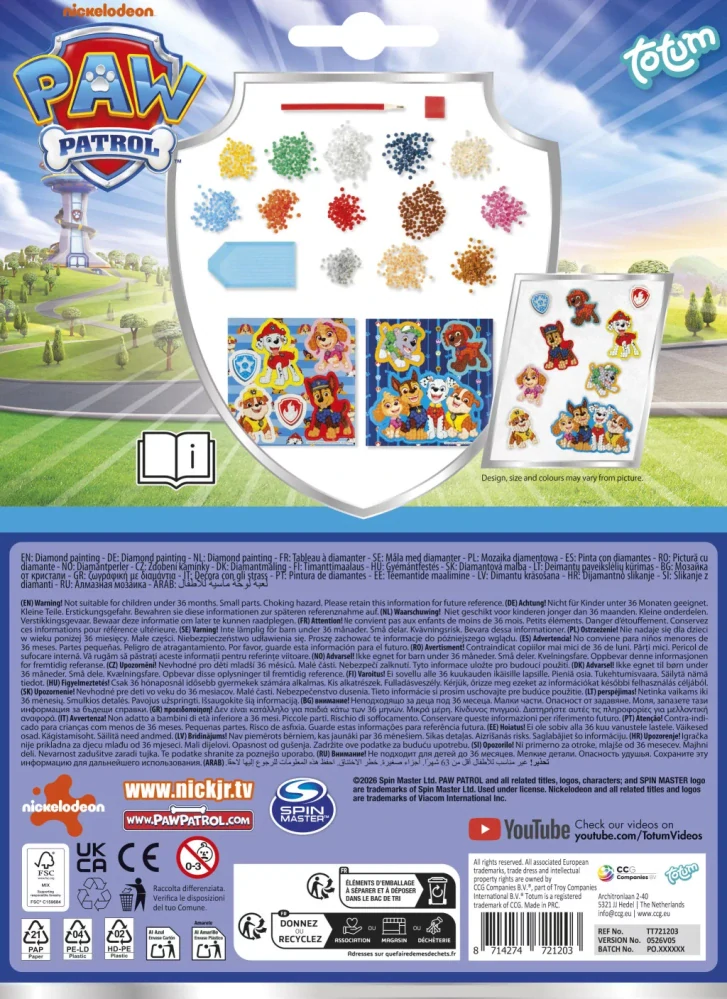 Diamantové nálepky PAW PATROL