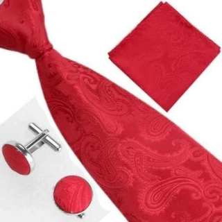 Pánska kravatová súprava Ornament červená
