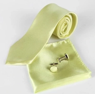 Pánska kravatová súprava BLEDOŽLTÁ