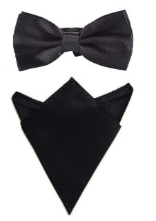 Pánsky motýlik + vreckovka Čierna