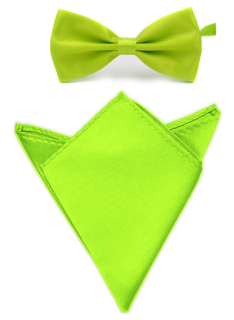 Pánsky motýlik + vreckovka Zelená