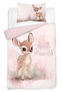 Obliečky do postieľky 100x135 SRNČEK pink