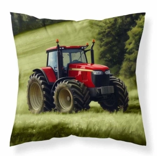 Obliečka na vankúšik 40x40 TRAKTOR červený