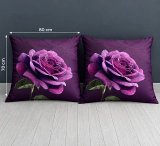 Obliečka na vankúš 70x80 RUŽA fialová