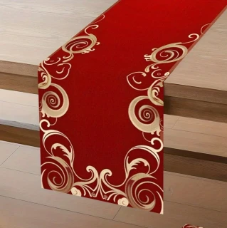 Behúň na stôl ORNAMENT red (210x33cm)