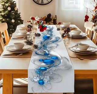 Vianočný behúň na stôl VIANOCE blue (180x30cm)