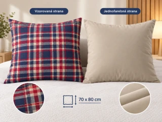 Obliečka na vankúš 70x80 KÁRO flanel